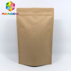 Stand Up Plastikowa brązowa torba na papier pakowy Dostosowane torby papierowe z zamkiem błyskawicznym na kawę ziarnistą