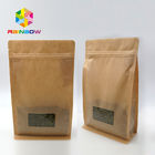 Window Kraft Paper Bags Zipper Top Sealing Dostosowany kolor do pakowania żywności
