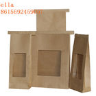Kwadratowy blok Dostosowane torby papierowe Płaskie dno okna Kraft papieru do ziarna kawy