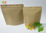 Ziplock Niestandardowe drukowane torby papierowe Żywności Stand Up Etui Brown Kraft Paper With Window
