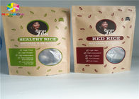 Kraft Dostosowane torby papierowe Nakrętka Craft Sugar Snack Food Window Packaging Ziplock