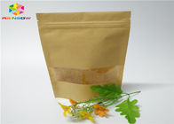 Kraft Dostosowane torby papierowe Nakrętka Craft Sugar Snack Food Window Packaging Ziplock