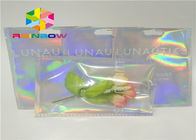 Torebka foliowa Laser Mylar z przezroczystą stroną do lakierowania brokatowego pudru do pakowania torebek foliowych z hologramem kosmetycznym