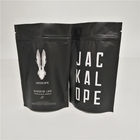 Matowe czarne folie do pakowania żywności Stand Up Coffee Bags Niestandardowe logo z suwakiem