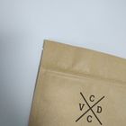 Kraft Brown Paper Snack Bag Packaging Stand Up Pouch Flat Bottom With Zipper
