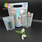 Plastikowa torba kosmetyczna Hologram Mylar Zipper CMYK Kolor z przezroczystym oknem