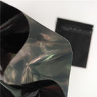 Saszetka wielokrotnego użytku Bpa Free Black Herbal Incense Packaging Błyszcząca folia aluminiowa na zamek błyskawiczny