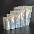 Holograficzne stojące torebki foliowe Folia aluminiowa Mylar Ziplock na prezenty / kosmetyki
