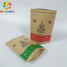 Niestandardowe opakowania z nadrukiem Brązowe torby papierowe Kraft z zamkiem błyskawicznym Torba do przechowywania żywności