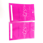 różowy drukowany trzystronnie zapieczętowany pokrowiec z mylaru z przezroczystym okienkiem do pakowania / biżuterii bransoletek