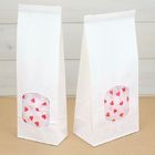 Różowy Dostosowane torby papierowe Kraft Clear Window And Tin Tie For Food