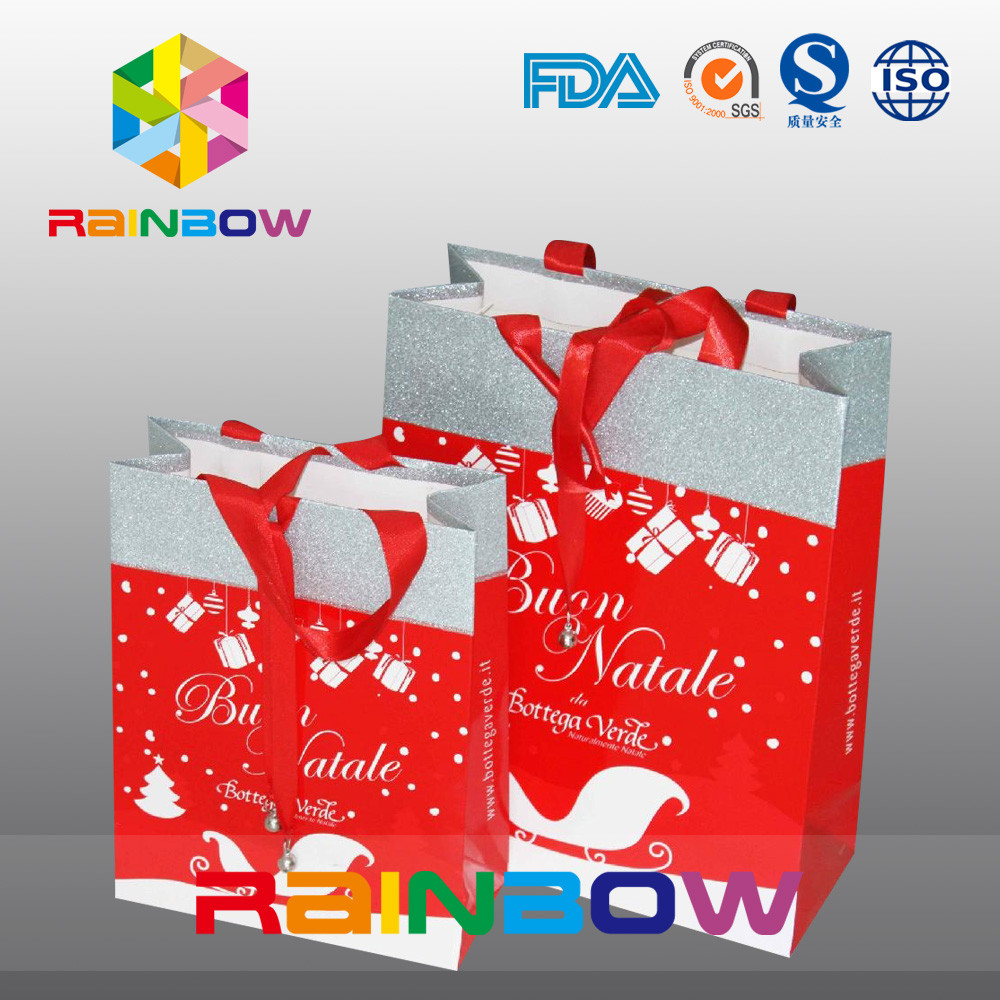 Fold Red Dostosowane torby papierowe z jedwabnym sznurkiem / torby na zakupy / torba na prezenty