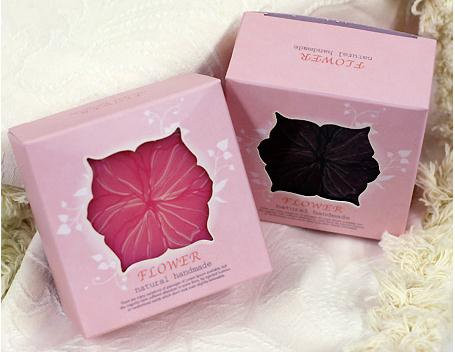 Różowe eleganckie niestandardowe pudełka papierowe / tłoczenie na gorąco logo Kwadratowe pudełko z okienkiem