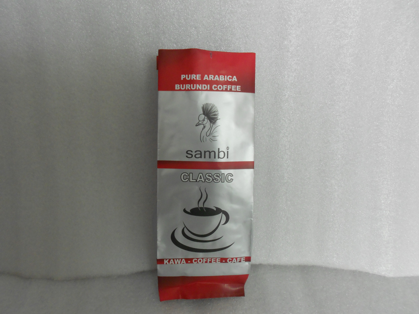 400g Fałdowy boczny matowy srebrny aluminiowy worek foliowy Sambi Classic do ziaren kawy