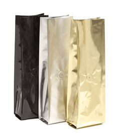 Błyszczące wykończenie Bottom Gusset Coffee Packaging Bags With Zipper / Valve
