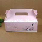 Składane różowe pudełko do pakowania ciastek papierowych z uchwytem, ​​niestandardowe pudełko na ciasto