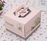 Różowy Niebieski kwadrat Tort urodzinowy Opakowanie kartonowe / Pudełko Dostosowane
