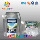 Nadrukowane logo Custom Liquid Spout Bags Stand Up Pouch With Handle For Car Gas Oil / Gasoline