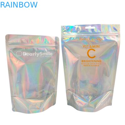 Niestandardowe kolorowe torebki holograficzne z foliową torbą z funkcją odporną na zapach i ponownie zamykalną