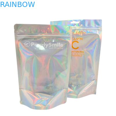 Niestandardowe kolorowe torebki holograficzne z foliową torbą z funkcją odporną na zapach i ponownie zamykalną