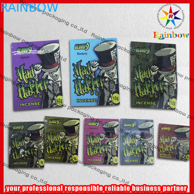 Folia aluminiowa Ziołowe kadzidełka Zip plastikowe torby z recyklingu na zamek błyskawiczny