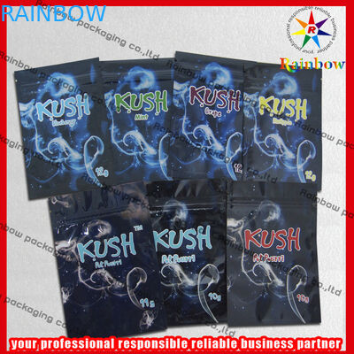 Kush folia aluminiowa, plastikowe torby zapinane na zamek błyskawiczny, kolorowe torby na kadzidełka