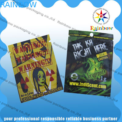 Heat Seal Plastikowe Torby Ziołowe Incens, Torba z folii aluminiowej Ziplock