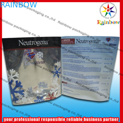 Folia Stand Up Kosmetyczna torba do pakowania Recyklowana za pomocą Ziplock For Pearl Powder