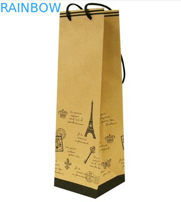 Dostosowana powlekana torebka papierowa z uchwytem na wino i prezent