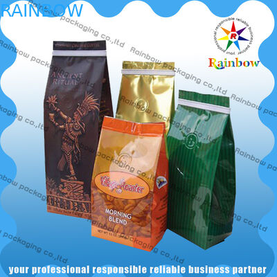 Stand Up Coffee / Tea Plastikowa torebka do pakowania Side Gusset Custom Printing With Valve