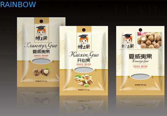 Worek foliowy z trzema bocznymi foliami Opakowanie z okienkiem na zamek Opakowanie nakrętek