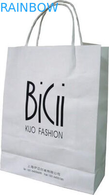 Logo Printed Shopping Opakowanie z papieru worek Opakowanie White 110 gram wielokrotnego użytku