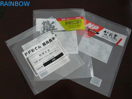 Przezroczyste torebki do pieczętowania żywności z naklejkami do gotowania / czyszczenia
