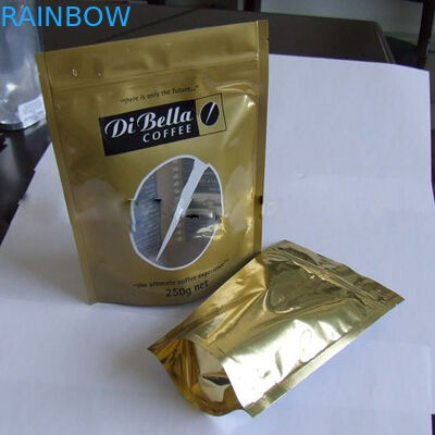 Coffe / Tea Moistureproof Stand Up Pouch Bag Plastikowe złote owalne okno