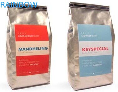 Płaskie dno wykończone matową folia aluminiową pokrowiec, srebrny Tin Tie Coffee Packaging Bag