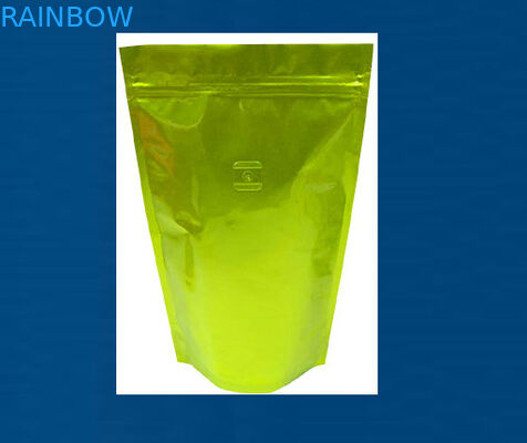 Pełne wydrukowane, błyszczące torebki na herbatę Zipper Light Gold Stand Up