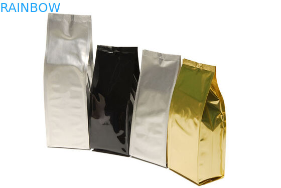 Błyszczące wykończenie Bottom Gusset Coffee Packaging Bags With Zipper / Valve