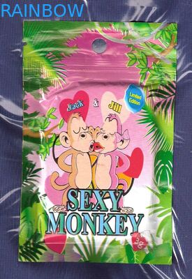 Zipper Round Hole Mini torby Ziplock 3g Sexy Monkey Laminated Botanical Saszetka