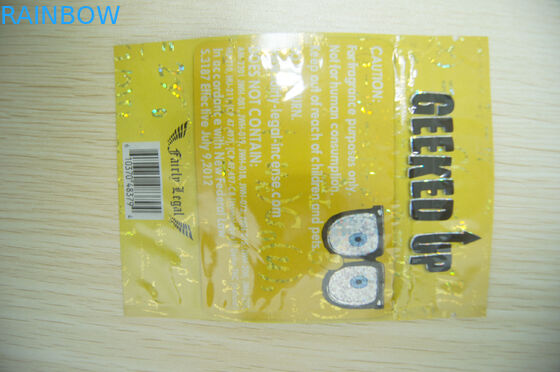 Ziplock Herbal Incense Opakowanie 4g Laser Film Plastic GEEKED UP Yellow
