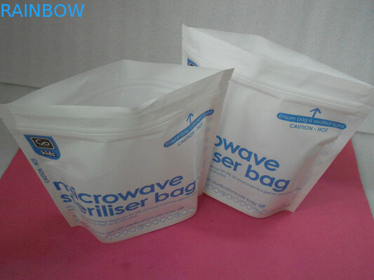 Green Laminated Microwave Food Vacuum Seal Bags Printing With Zipper