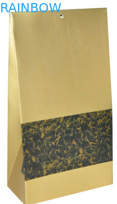 Niestandardowe klasyczne opakowanie papieru kraft na torebki herbaty, płaskie dno