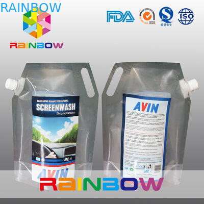 Srebrzyste, stojące wysklepione woreczki z nadrukiem z rączką / etykietą