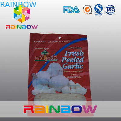 Opakowanie plastikowe woreczki ze świeżego obranego czosnku / torebka z zamkiem błyskawicznym Mylar