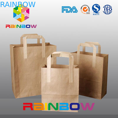 Recycled Brown Dostosowane torby papierowe / Kraft Paper Bag z uchwytem pętli na zakupy