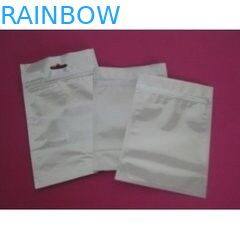 Biała srebrna, 3-boczna, niestandardowa drukowana torba z folii aluminiowej z zamkiem