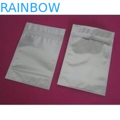 Biała srebrna, 3-boczna, niestandardowa drukowana torba z folii aluminiowej z zamkiem