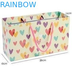 Drukowanie Płaski uchwyt Kraft Dostosowane torby papierowe Piękne dziewczyny torba na zakupy z sercem