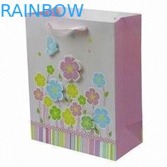 Fresh Wydrukowano Delikatnie Kwiat Pink Colorful Printing Hnadle Paper Bag na prezent
