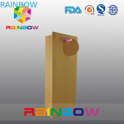 Biodegradowalne spersonalizowane torby papierowe z liną PP do pakowania butelek czerwonego wina