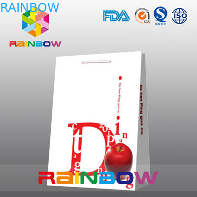 Białe spersonalizowane torby papierowe Płaskie dno kartonowe Papierowe torby na zakupy